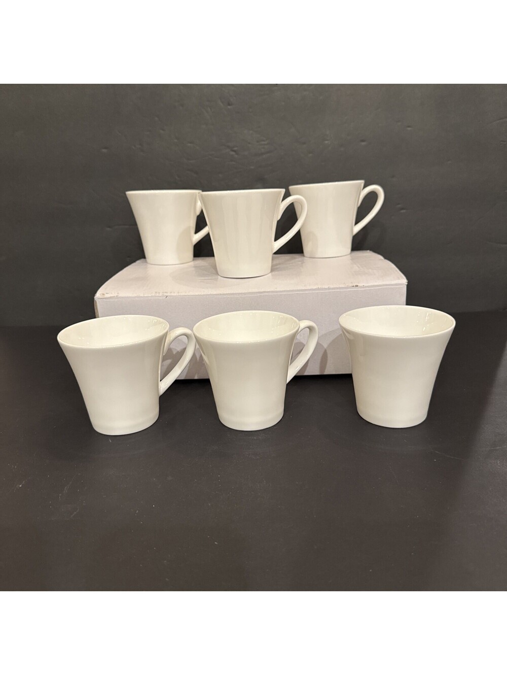 New Wedgwood Fusion (6) White Bone China Mug England 3.25” H By 3.5” W